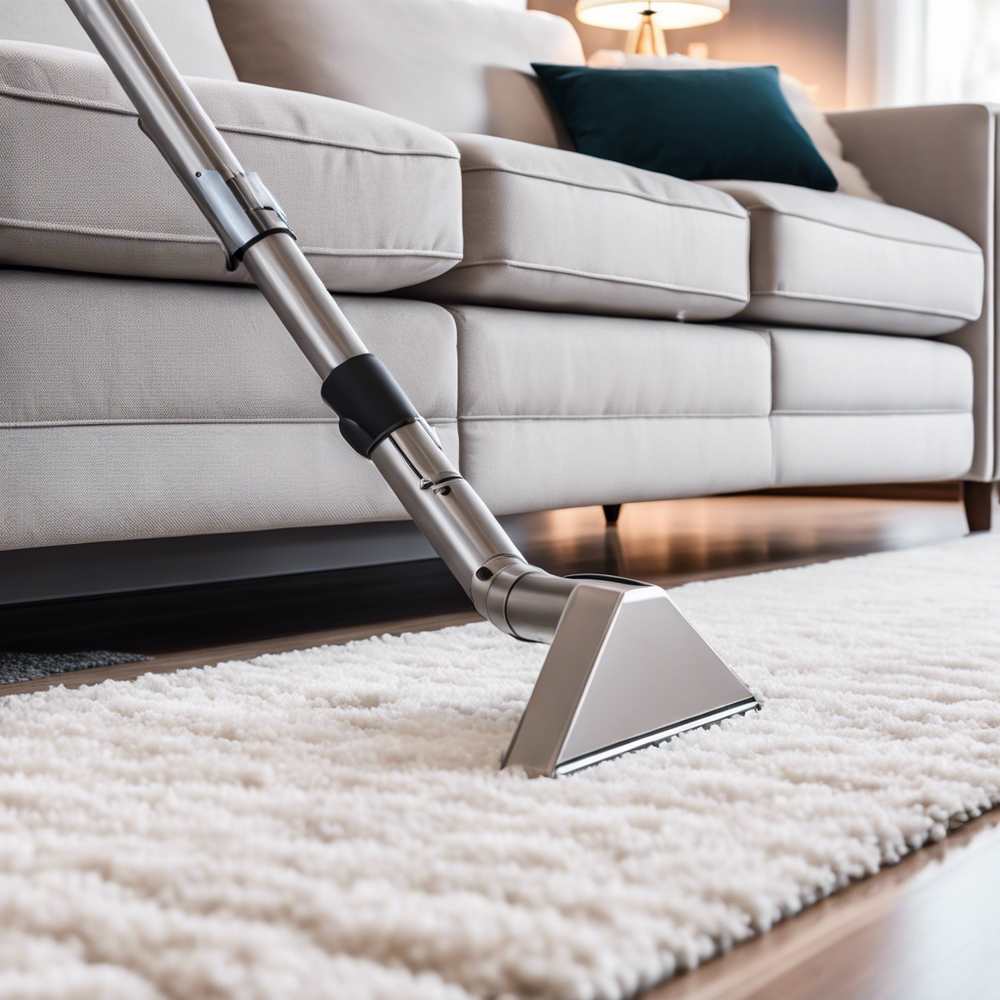 Technician performing hot water extraction carpet cleaning in Medford, OR